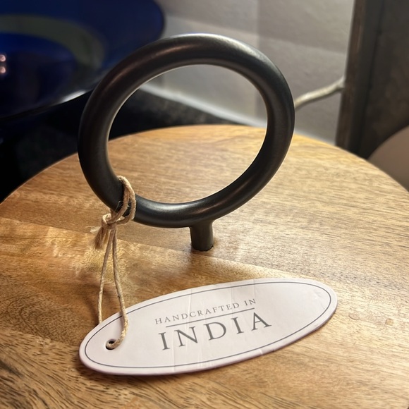 New with Tags Handcrafted in India Metal handle Two Tier Tray - Picture 4 of 6